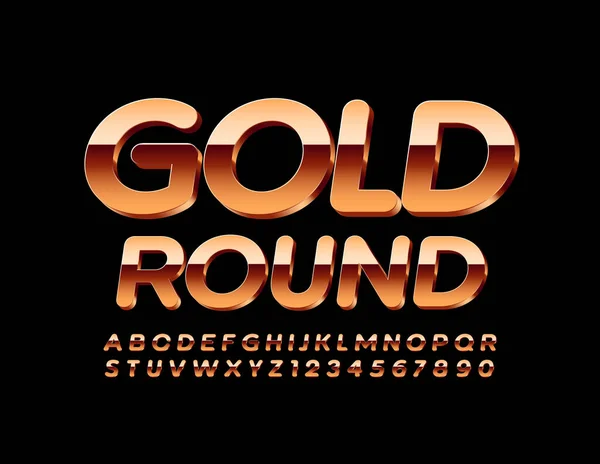 Vector Premium Sign Gold Modern Font Розкішні Алфавітні Листи Цифри — стоковий вектор