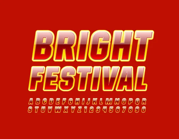 Vector Elegante Logo Bright Festival Fuente Colores Brillantes Letras Números — Archivo Imágenes Vectoriales