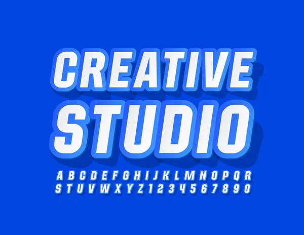 Logo Moderne Vectoriel Creative Studio Avec Police Tendance Style Autocollant — Image vectorielle