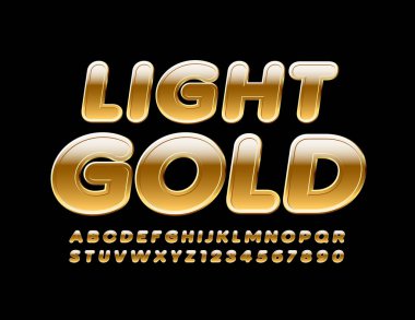 Vector Light Alfabe Harfleri ve Sayıları. Zengin Biçim Yazıtipi