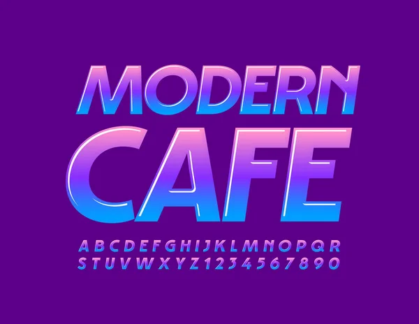 Vector Kreatives Emblem Modern Cafe Mit Farbverlauf Schrift Elegante Glänzende — Stockvektor