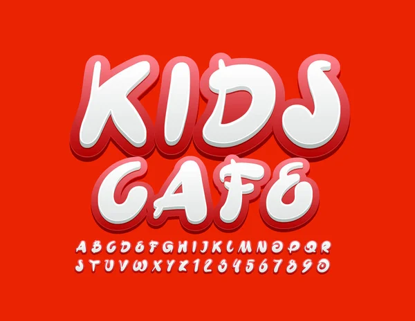 Vector Brilhante Loo Kids Cafe Com Letras Alfabeto Criativo Números — Vetor de Stock