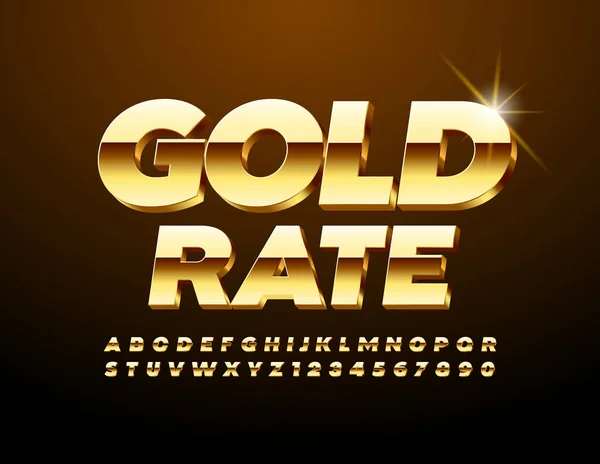 Signo Negocio Vectorial Gold Rate Con Fuente Brillante Prima Chic — Vector de stock