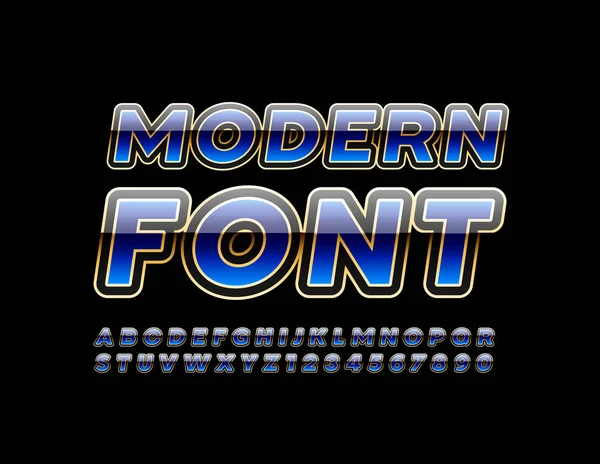 Vector Modern Font Letras Números Brillantes Brillantes Del Alfabeto Para — Archivo Imágenes Vectoriales