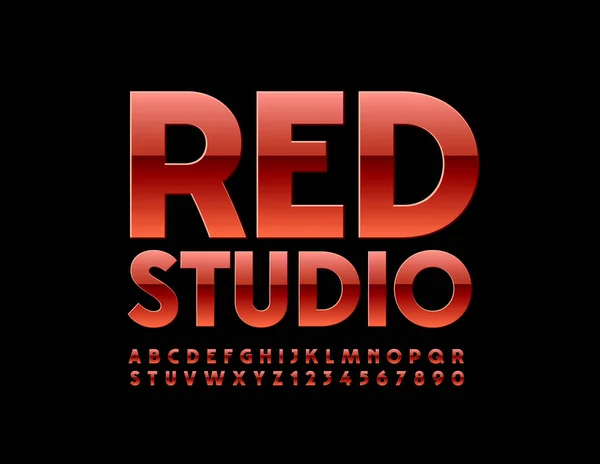 Vector Moderno Logo Red Studio Con Brillante Fuente Brillante Letras — Vector de stock