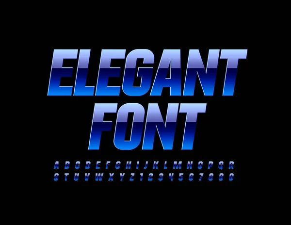 Vector Elegant Font Conjunto Letras Números Alfabeto Moda Azul — Archivo Imágenes Vectoriales