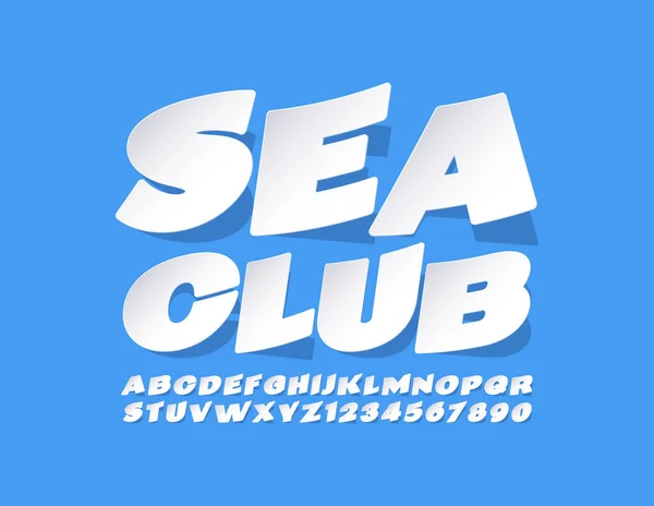 Vektör Yaratıcı Pankart Sea Club Beyaz Kağıt Yazı Tipi Etiket — Stok Vektör