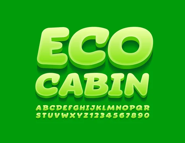 Vector Green Zeichen Eco Cabin Schrift Für Marketing Werbung Handel — Stockvektor