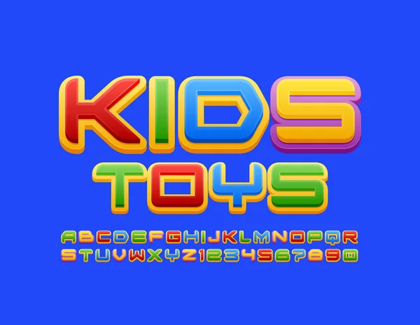 Vector Helles Zeichen Kids Toys Kreative Bunte Schrift Trendige Buchstaben — Stockvektor