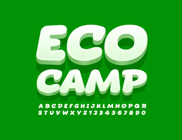 Logo Moderno Vettoriale Eco Camp Con Carattere Alla Moda Serie — Vettoriale Stock