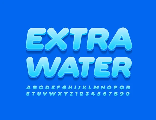Ветеринарний Натуральний Логотип Extra Water Креативний Блакитний Шрифт Модний Алфавіт — стоковий вектор