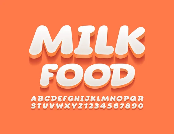 Vector Stilvolles Logo Milk Food Kreative Schrift Trendige Buchstaben Und — Stockvektor