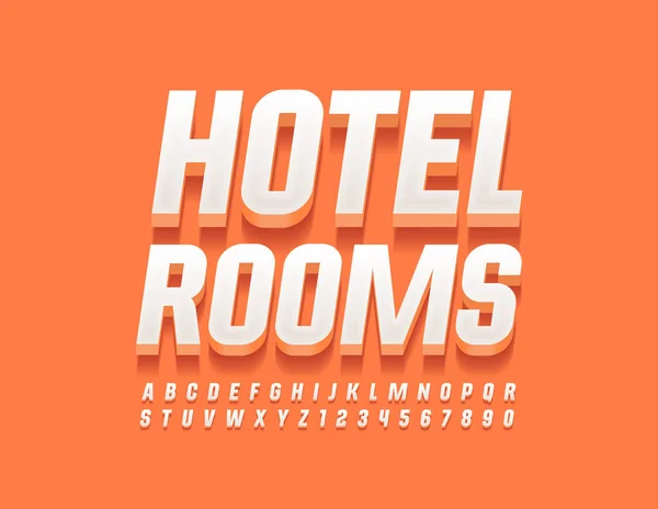 Vector Trendi Logó Hotel Rooms Fehér Font Stílusos Ábécé Betűk — Stock Vector