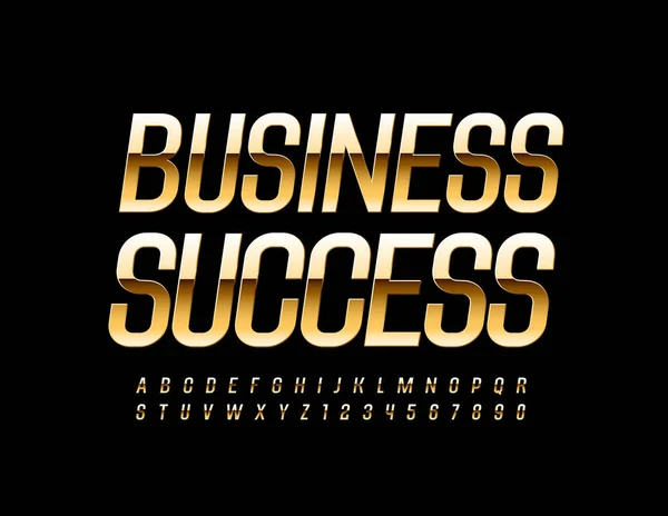 Векторный Премиальный Знак Business Success Элегантные Золотые Буквы Цифры Алфавита — стоковый вектор