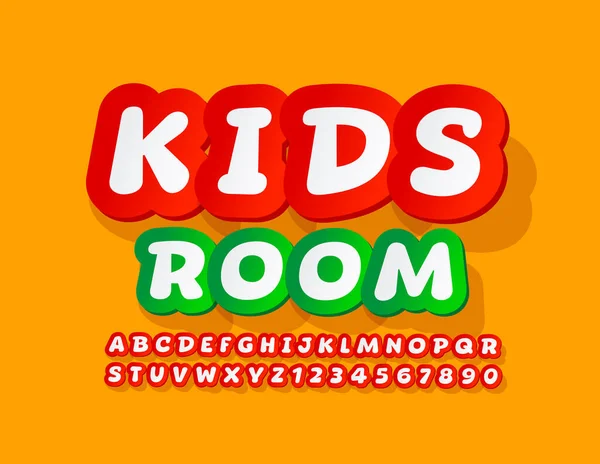 Vector Helder Logo Kids Room Sticker Style Lettertype Creatief Stripverhaal — Stockvector