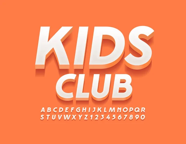 Vektor Pedagogiska Logotyp Kids Club Vit Modern Font Trendiga Alfabetet — Stock vektor