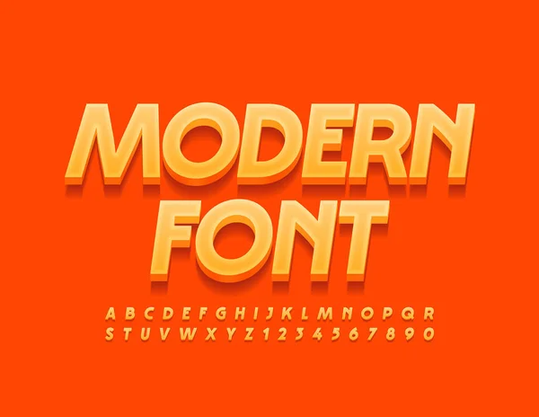 Vector Modern Font Alfabeto Brillante Para Publicidad Marketing Banner Naranja — Archivo Imágenes Vectoriales