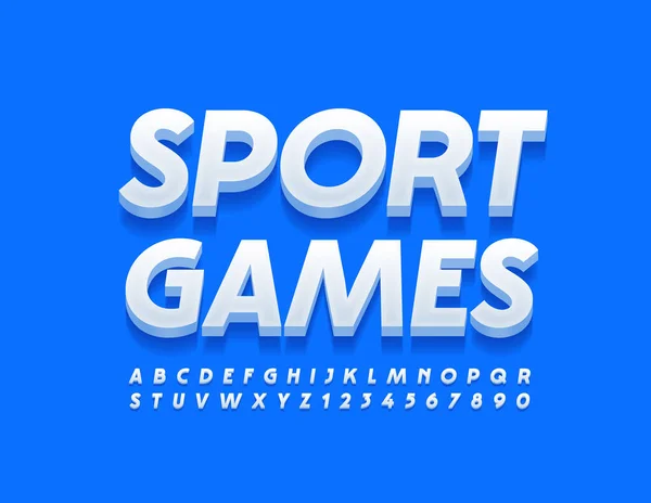 Vector Activity Banner Giochi Sportivi Caratteri Moderni Lettere Numeri Alfabeto — Vettoriale Stock