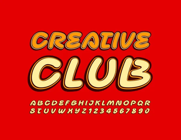 Wektor Stylu Retro Znak Creative Club Odręczna Modna Czcionka Klasyczne — Wektor stockowy