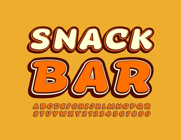 Vector Kreatives Zeichen Snack Bar Schrift Retro Stil Zierbuchstaben Und — Stockvektor