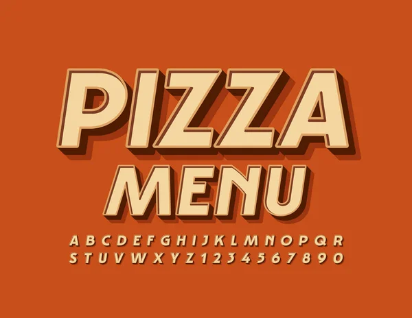Векторный Шаблон Кафе Pizza Menu Элегантный Шрифт Ресторана Буквы Цифры — стоковый вектор