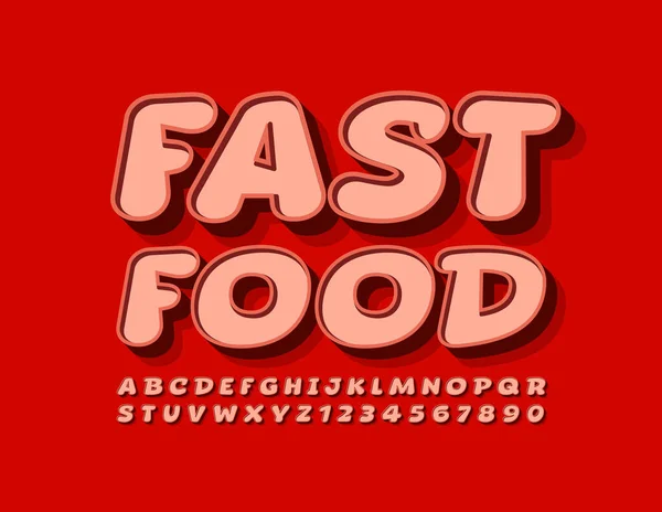 Vector Sjabloon Fast Food Voor Cafe Restaurant Creatief Trendy Lettertype — Stockvector