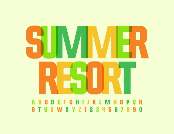 Vector Vakantie Sjabloon Summer Resort Vakantie Helder Lettertype Moderne Kleurrijke — Stockvector