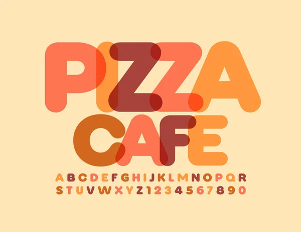 Wektor Menu Szablon Pizza Cafe Twórcza Czcionka Artystyczna Jasny Zestaw — Wektor stockowy