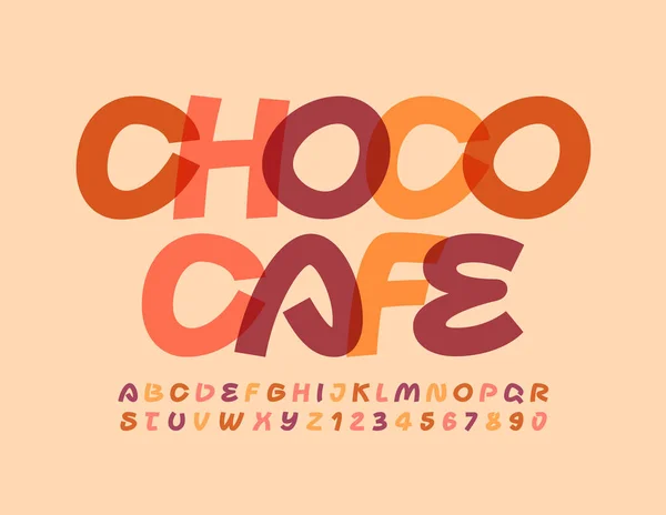 Векторний Сучасний Шаблон Choco Cafe Креативним Барвистим Шрифтом Написані Вручну — стоковий вектор