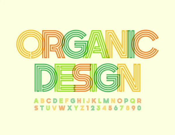 Vektor Kreativ Etikett Organisk Design Abstrakt Maze Font Färgglada Konst — Stock vektor