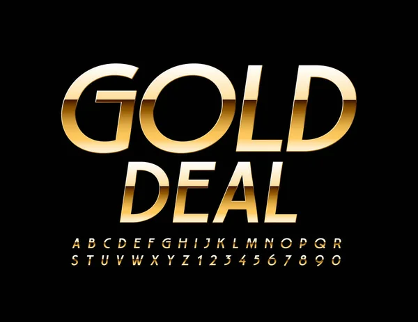 Vector Premium Signo Gold Deal Elite Shiny Font Elegante Elegante — Vector de stock