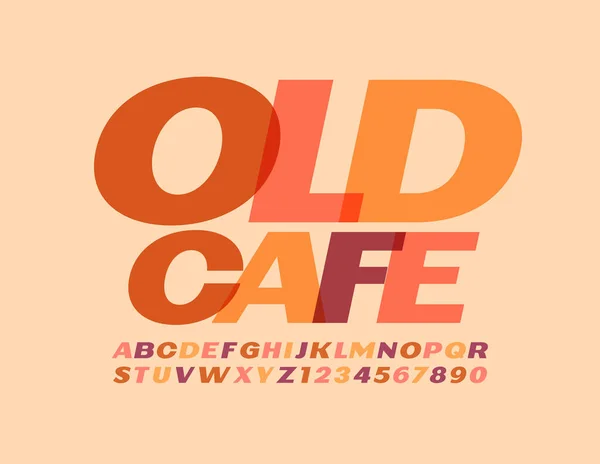 Vector Creatief Embleem Old Cafe Artistieke Aquarel Lettertype Bright Alphabet — Stockvector