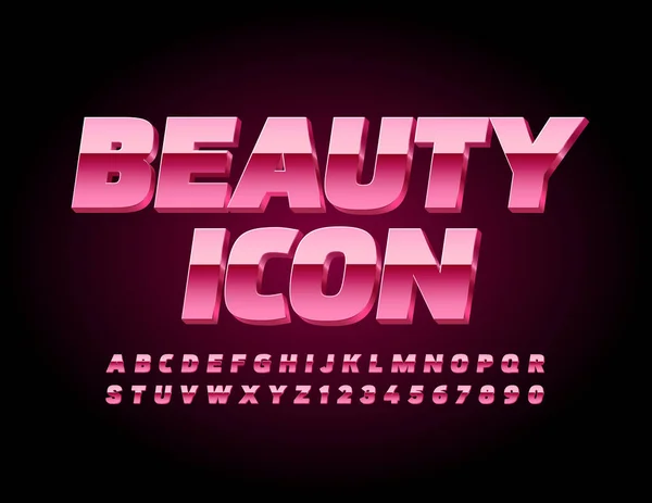 Segno Moda Vettoriale Beauty Icon Font Trendy Luminoso Lettere Numeri — Vettoriale Stock