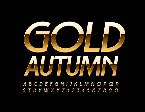 Vector Premium Sign Gold Autumn Elegant Chic Font Luxury Shiny — Stock Vector