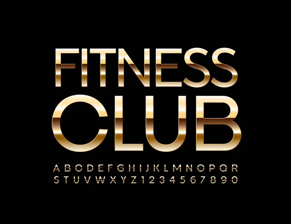 Vector Premium Logo Fitness Club Gold Elegant Font Brillante Moderno — Vector de stock