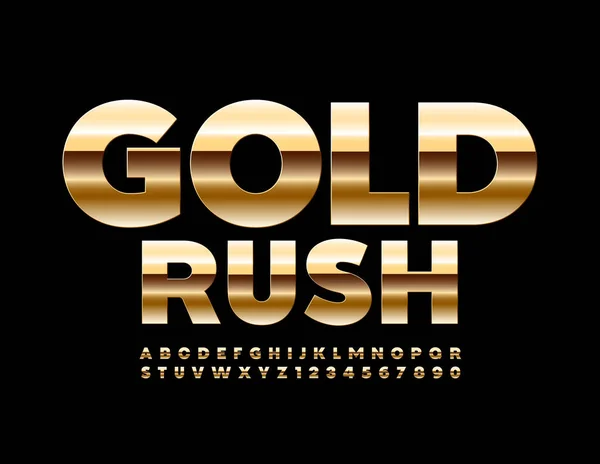 Signo Negocio Vectorial Gold Rush Textura Lujo Font Conjunto Letras — Vector de stock