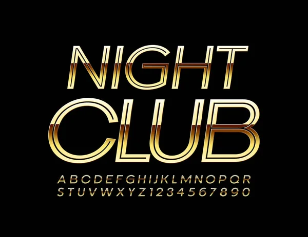 Vector Elegante Banner Night Club Golden Luxury Font Criativa Elite — Vetor de Stock