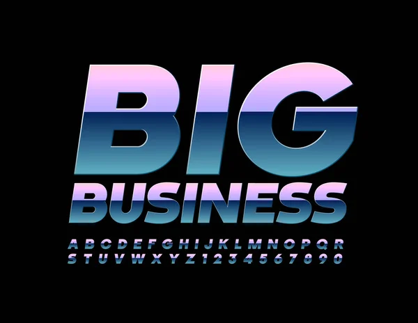 Векторний Металевий Шаблон Big Business Сучасний Срібний Шрифт Градієнтом Набір — стоковий вектор