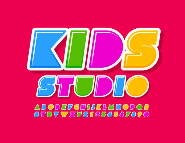 Vektorin Luova Logo Kids Studio Värikäs Abstrakti Fontti Kirkkaat Aakkoset — vektorikuva