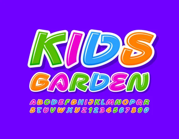 Logo Vectoriel Lumineux Kids Garden Police Colorée Artistique Alphabet Créatif — Image vectorielle