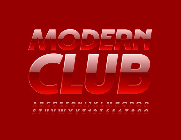 Vector Helder Embleem Moderne Club Elegant Rood Lettertype Reflecterende Alfabetische — Stockvector