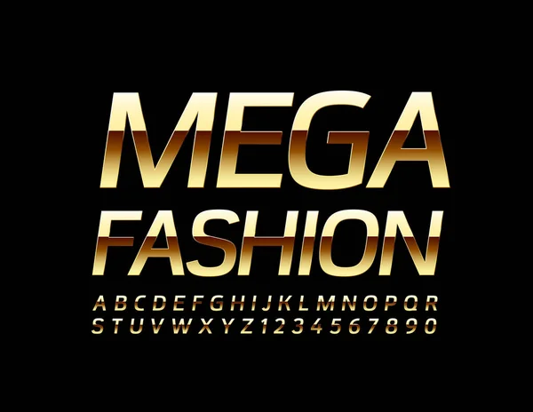 Vector Chic Banne Mega Fashion Goldene Elegante Schrift Dekorativer Stil — Stockvektor