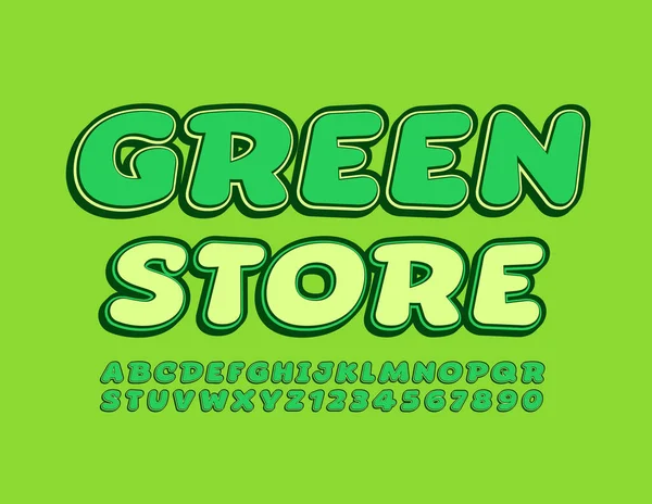 Vector Eco Banner Green Sore Fuente Moderna Moda Conjunto Letras — Archivo Imágenes Vectoriales