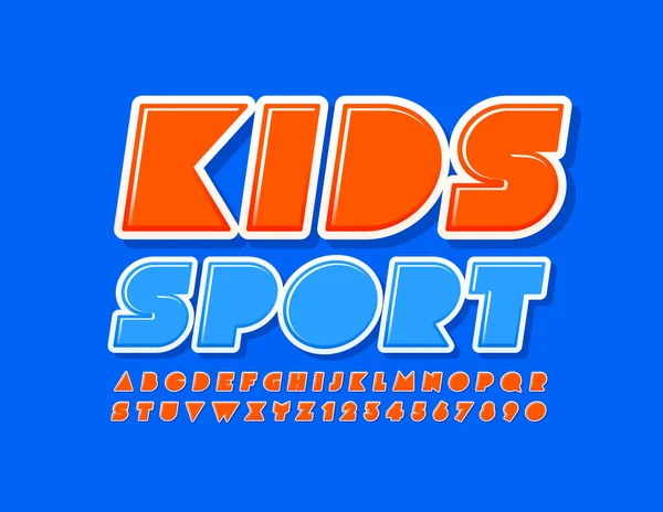 Emblema Creativo Vettoriale Kids Sport Caratteri Luminosi Astratti Serie Lettere — Vettoriale Stock