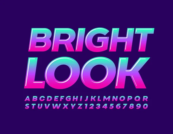 Signe Créatif Vectoriel Bright Look Polices Colorées Dégradées Alphabet Brillant — Image vectorielle