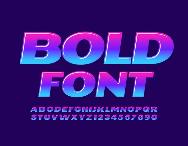 Vector Bold Font Creative Color Gradient Alphabet Set Glossy Bright — Stock Vector