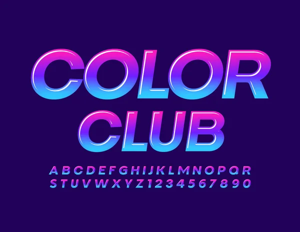 Векторний Художній Знак Color Club Глянцевий Творчий Шрифт Яскравий Набір — стоковий вектор