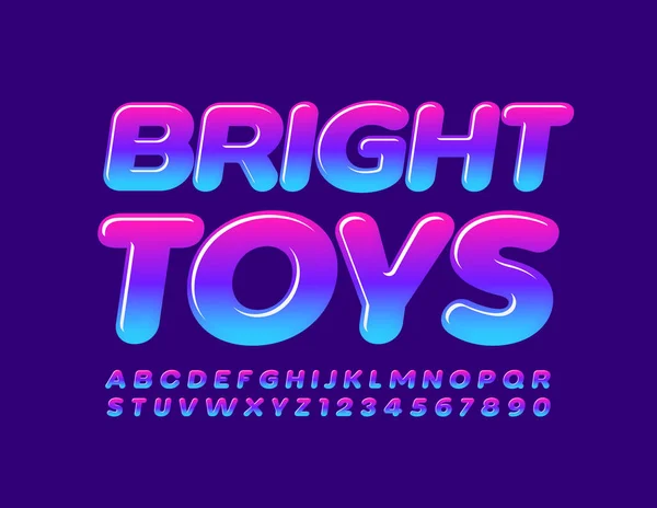 Vektorové Kreativní Logo Bright Toys Písmo Stylu Dětí Lesklá Písmena — Stockový vektor