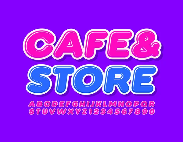 Vector Logotipo Moda Cafe Store Fonte Moderna Brilhante Pink Elegante — Vetor de Stock