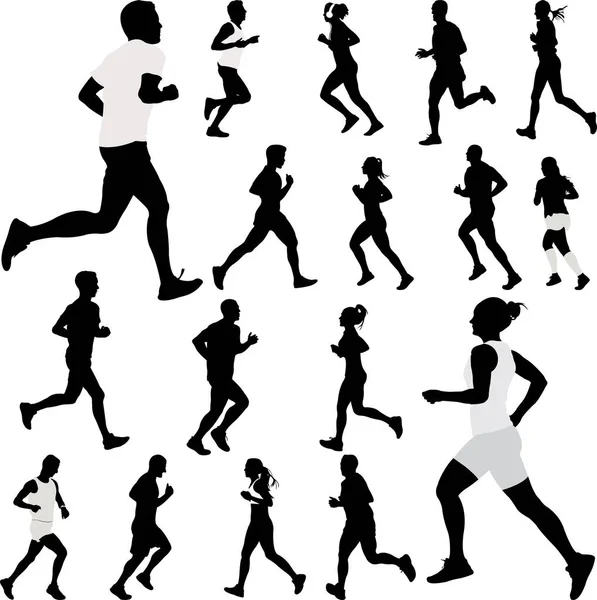 People Running Collection Vector Royalty Free Stock Illustrations